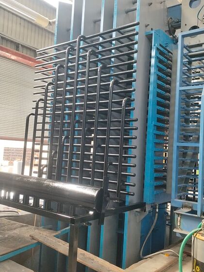 Gurukrupa HPL press installation at customer factory