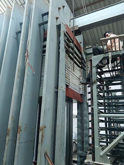 HPL press frame erection on site