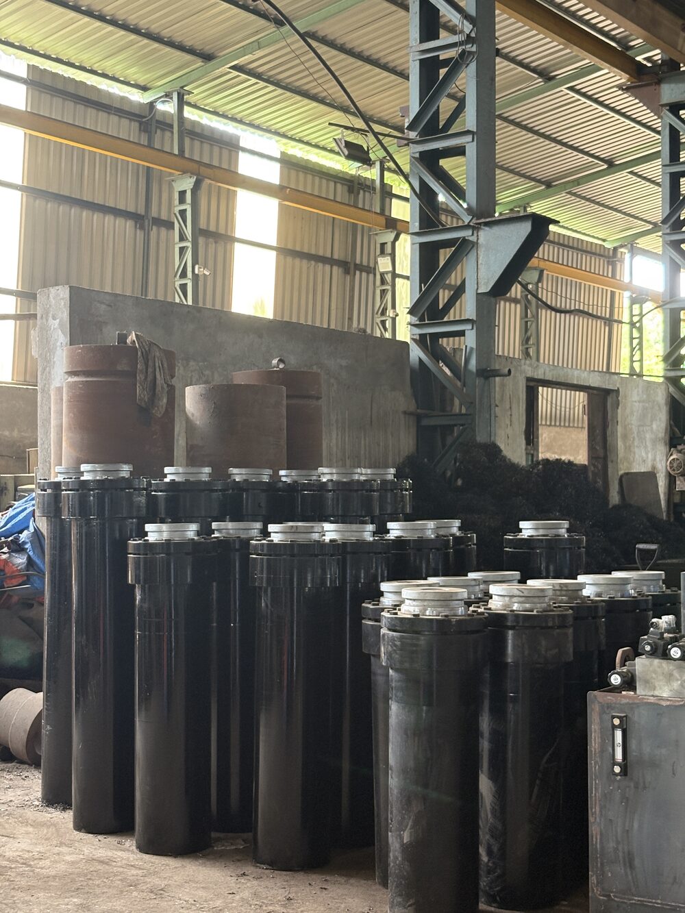 Hydraulic cylinders manufactured in-house at Gurukrupa